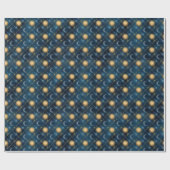 ウィザードワンド天日月の青の背景 ラッピングペーパー (フラット)