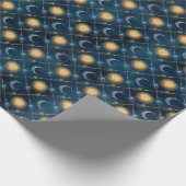 ウィザードワンド天日月の青の背景 ラッピングペーパー (角)