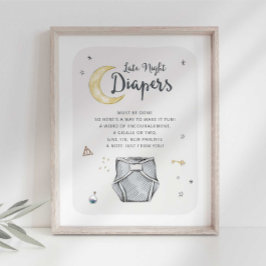 ウィザード深夜おむつ赤ちゃんシャワーのサイン ポスター