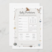 ウィザード赤ちゃんシャワーベビー予測ゲーム 招待状 (正面/裏面)