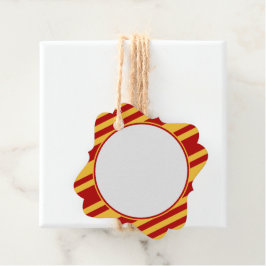 ウィザード赤と金ゴールド空白ののファンシー正方形 フェイバータグ