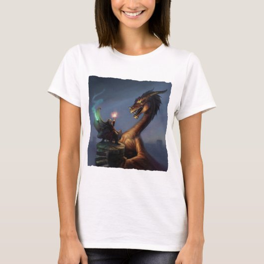 ウィザード防衛 – ドラゴン&ウィザード Tシャツ (正面)