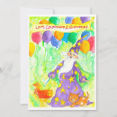 ウィザード魔法吹き出し誕生日パーティーの招待 招待状 (正面)