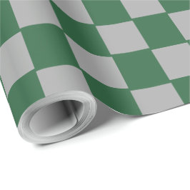 ウィザード グリーン&グレー チェック柄 ラッピングペーパー