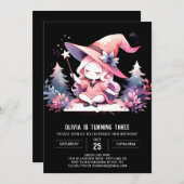 ウィザー威厳のあるドお洒落誕生日 招待状 (正面/裏面)