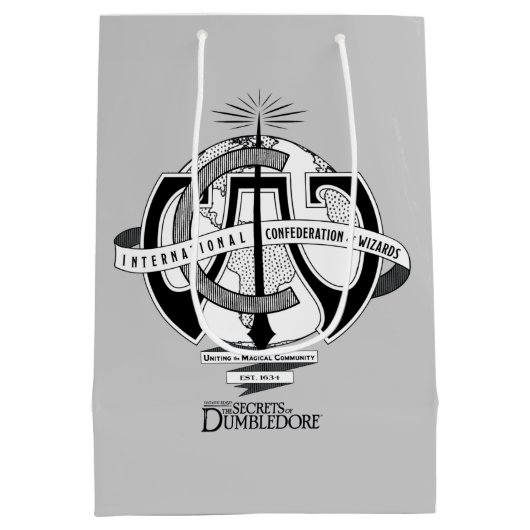 ウィザ国際的ードの連携ロゴ ミディアムペーパーバッグ (裏面)