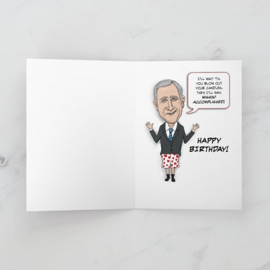 ウィシおもしろいンが成し遂げたブッシュ誕生日 カード (内部)