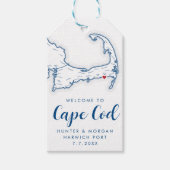 ウィシュミヤビーチクモダンラブ結婚ネイビー ギフトタグ (正面)