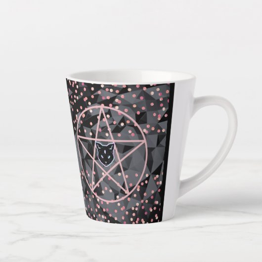 ウィジーウィッチ魔法ウィッチコズミックキャット星形五角形マジック カフェラテマグ (右)