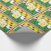 ウィスおもしろいコンシンチーズヘッドサッカー誕生日 ラッピングペーパー (コーナー)