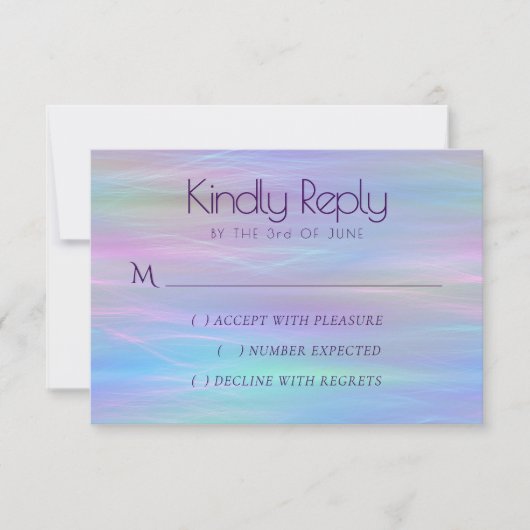 ウィスお洒落 | Holo Fairy Pastel Rainbow グラデーション 出欠カード (正面)