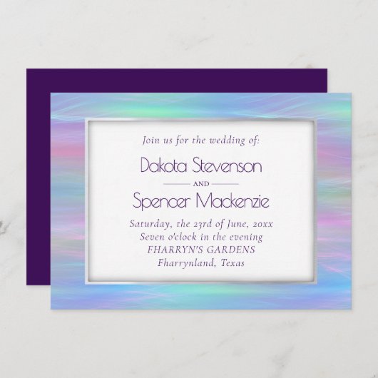 ウィスお洒落 | Holo Fairy Pastel Rainbow グラデーション 招待状 (正面/裏面)