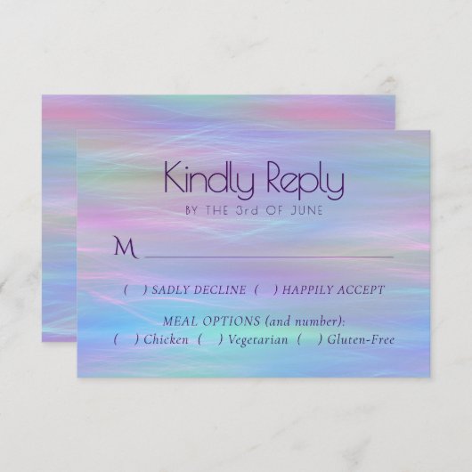 ウィスお洒落 | Holo Fairy Pastel Rainbow Entree 出欠カード (正面/裏面)