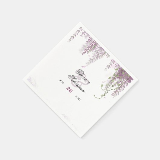 ウィスエレガントテリア・パープル結婚ズ スタンダードカクテルナプキン (角)