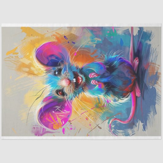 ウィスカーお洒落抽象芸術マウスの切り離し 薄葉紙 (正面)