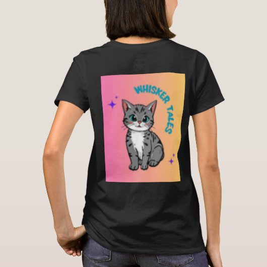 ウィスカーと物語 | キャッお洒落トストーリーブックTシャツ Tシャツ (裏面)