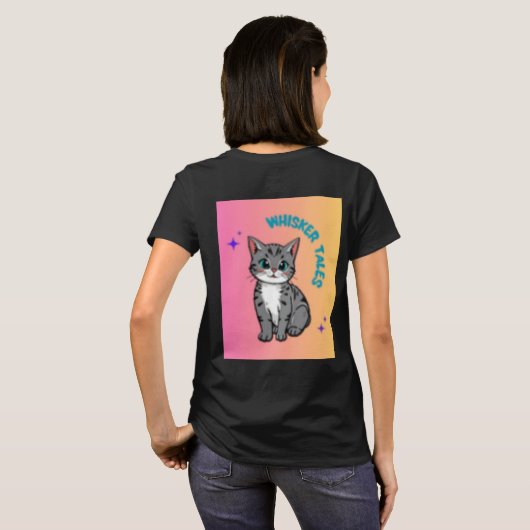 ウィスカーと物語 | キャッお洒落トストーリーブックTシャツ Tシャツ (裏面フル)