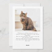 ウィスカーと疑問に思猫の写真ホワイトクリスマス シーズンカード (裏面)