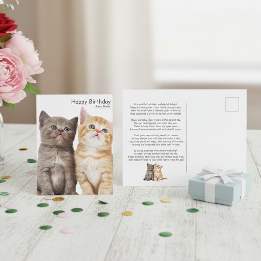 ウィスカース アンド ウィッシーズ タビー子猫の誕生日詩 ポストカード