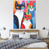 ウィスカー疑問に思:抽象芸術エレガンス キャンバスプリント (インサイチュ (寝室))