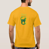 ウィスカー鮮やか:ライトグリーンとイエローキャットアート Tシャツ (裏面)