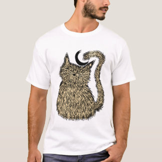 ウィスカーWhimsy：ふわふわの夜猫 Tシャツ