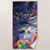 ウィスカ疑問に思ー ビーチタオル (正面)