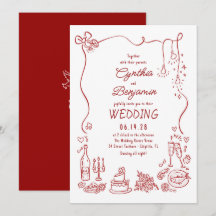 ウィスキカルでクセのあるファンキーな手描きの結婚式