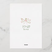 ウィスキカルでファンキーな手描きの落書き ウェディング 箔招待状 (裏面)