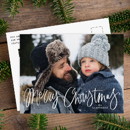 ウィスキカルなスクリプト メリークリスマス 2 枚の写真 シーズンポストカード