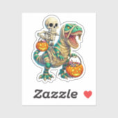 ウィスキカルなスケルトンのミイラT-Rexハロウィン シール (シート)