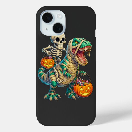ウィスキカルなスケルトンのミイラT-Rexハロウィン  Case-Mate iPhoneケース (裏面)