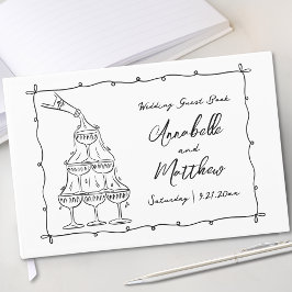 ウィスキカルなレトロ手描きの結婚式 ゲストブック