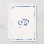 ウィスキカルな手描きネイビーブルーの結婚式 招待状 (裏面)