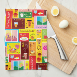 ウィスキカルな朝食パターン キッチンタオル