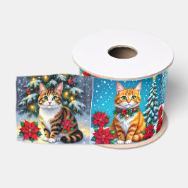ウィスキカルな祭りの猫 クリスマス  グログランリボン