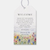 ウィスキカルな結婚式の山と野の花の草原 ギフトタグ (正面)