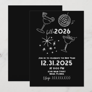 ウィスキカルな落書きで新年を祝おう 2026年 金色 シーズンカード