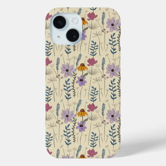 ウィスキカルな野の花のシームレスパターン Case-Mate iPhoneケース (裏面)