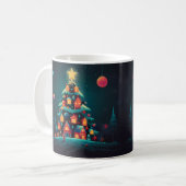 ウィスキカルな雪だるまのクリスマスアート コーヒーマグカップ (正面左)