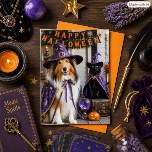 ウィスキカルウィザーズ コリー&キャット ハロウィン折りたたみカード カード