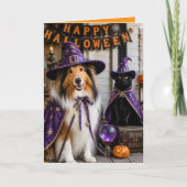 ウィスキカルウィザーズ コリー＆キャット ハロウィン折りたたみカード カード (正面)