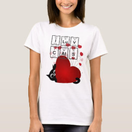 ウィスキカルハート 猫好き Tシャツ