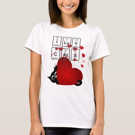 ウィスキカルハート 猫好き Tシャツ (正面)
