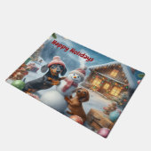 ウィスキカル ダックスフント クリスマス ドアマット (アングル)