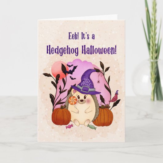 ウィスキカル・ハロウィン・ハリネズミ ハロウィン カード (正面)