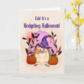 ウィスキカル・ハロウィン・ハリネズミ ハロウィン カード (黄色い花)