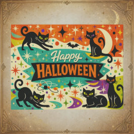 ウィスキカル ブラックキャット アトミックエイジ ハロウィン シーズンポストカード