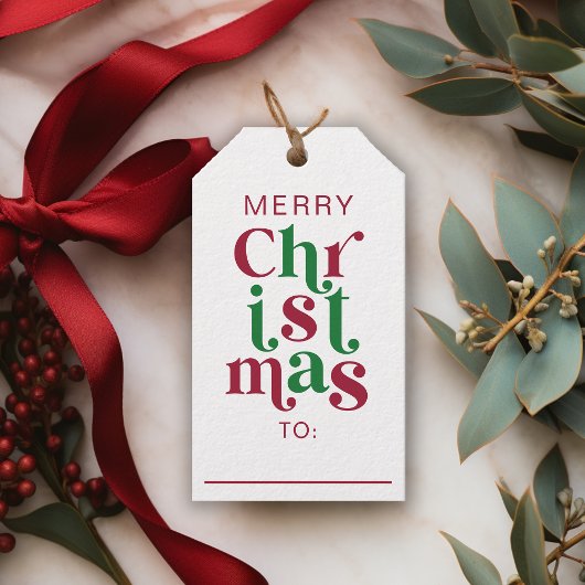 ウィスキカル レトロ メリークリスマス タイポグラフィ ギフトタグ