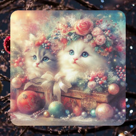 ウィスキカル ヴィクトリアン クリスマス 子猫 スクエアシール